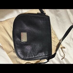 Michael Kors Black Leather Satchel Crossbody Purse